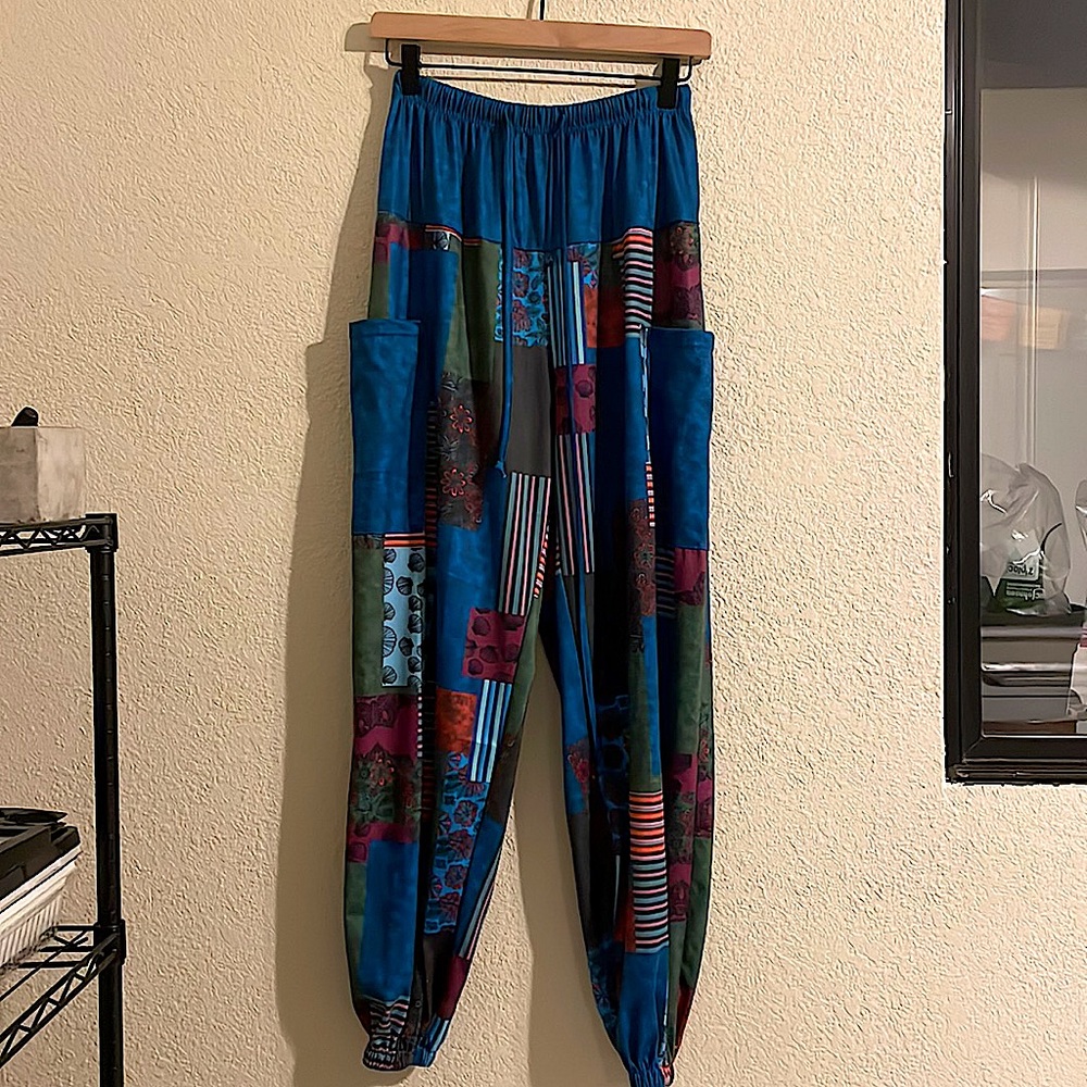 Faux Patchwork Pants